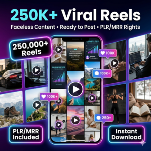 250,000+ Viral Reels Mega Bundle (PLR/MRR) | Faceless Reels Content | Instagram Reels, TikTok & YouTube Shorts | Digital Download