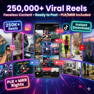 250,000+ Viral Reels Mega Bundle (PLR/MRR) | Faceless Reels Content | Instagram Reels, TikTok & YouTube Shorts | Digital Download