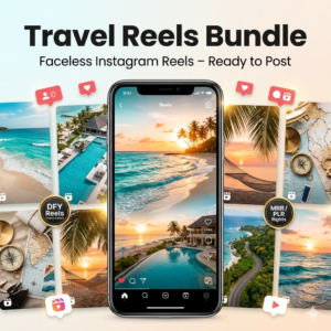 Travel Instagram Reels bundle, Faceless Reels, Instagram Reels, Travel Videos, Faceless Videos, MRR PLR, DFY Reels Beach Resort Travel Reels