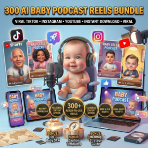 300 AI Baby Podcast Reels | Viral TikTok, Instagram, YouTube (Instant Download)