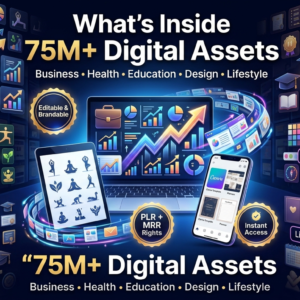 75M+ Digital Products Mega Bundle: PLR MRR, Ebooks, Templates (Instant Download)