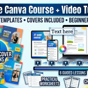 Canva Crash Course With MRR, PLR, Master Resell and Private Label Rights, How To Use Canva, Editable Template, Video Tutorials,Rebrand, DFY