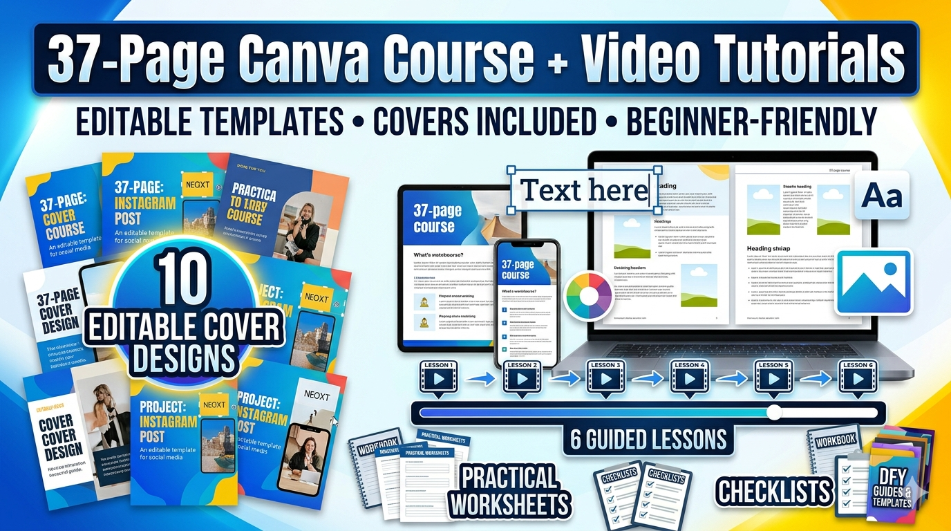 Canva Crash Course With MRR, PLR, Master Resell and Private Label Rights, How To Use Canva, Editable Template, Video Tutorials,Rebrand, DFY - Image 2