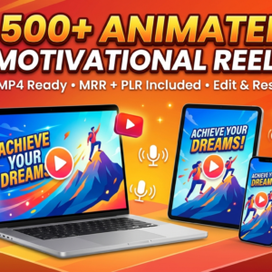 500+ Viral Motivational Reels: Faceless Content, MRR + PLR License (Digital Download