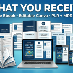 Make Money Online Ebook PLR MRR English | 111 Page Canva Editable Digital Product | Passive Income Resell Rights