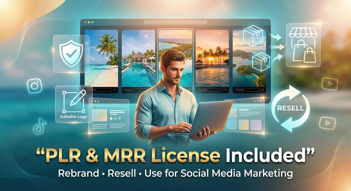 Travel Instagram Reels bundle, Faceless Reels, Instagram Reels, Travel Videos, Faceless Videos, MRR PLR, DFY Reels Beach Resort Travel Reels - Image 4