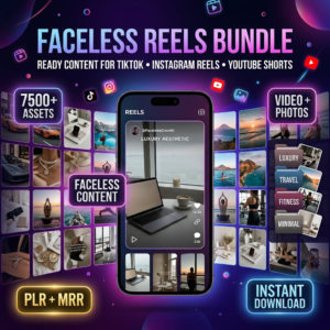 Faceless Reels – 7500+ Video & Photo Bundle (PLR/MRR License