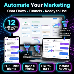 12 Manychat Automation Flows with Private Label Rights (PLR) and Master Resell Rights (MRR) | Digital Marketing | Faceless Marketing | DFY