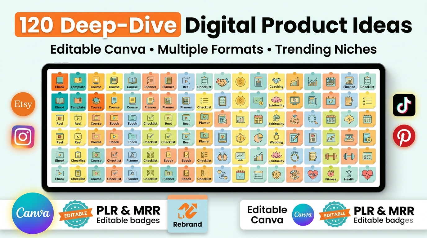 120 Digital Product Ideas with PLR License | Bestseller Guide for Etsy & Social Media | Passive Income Ideas (MRR) - Image 2