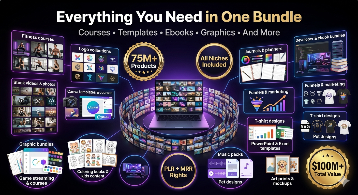 75 Million Digital Products Bundle | MRR PLR Resell Rights (Canva Templates, Ebooks) - Image 2