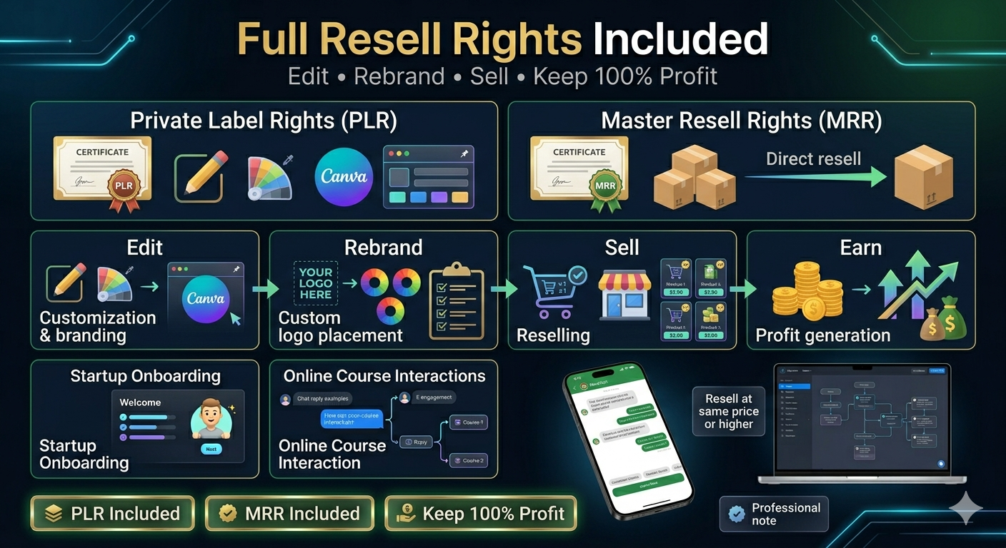 12 Manychat Automation Flows with Private Label Rights (PLR) and Master Resell Rights (MRR) | Digital Marketing | Faceless Marketing | DFY - Image 3