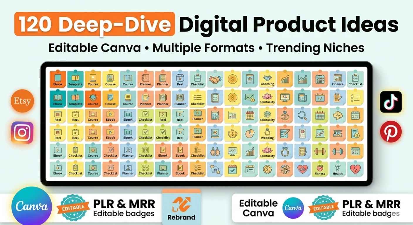 120 Digital Product Ideas with PLR License - Image 2